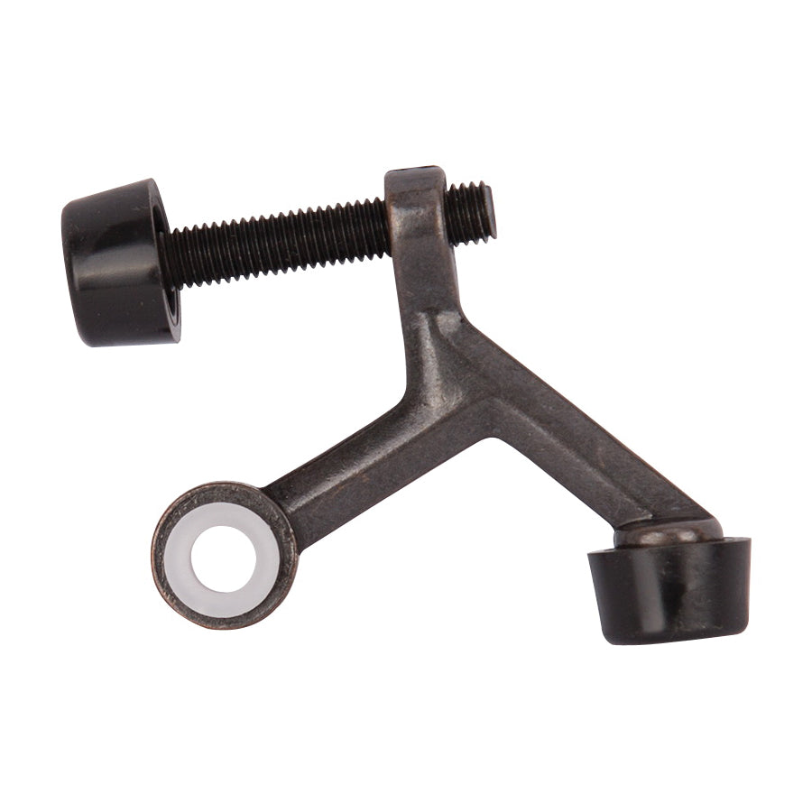 Prosource H20-B021-PS Light-Duty Hinge Pin Door Stop, 2-1/4 in Projection, Die-Cast Zinc &amp; Plastic, Antique Brass