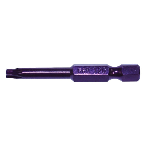 GRK Fasteners 187435 Drive Bit, T20 Drive, Star Drive, Hex Shank, 2 in L, Steel