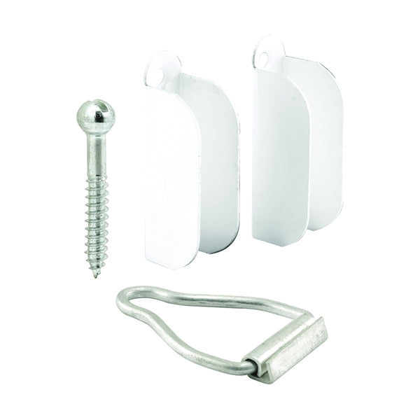 Make-2-Fit PL 8103 Top Hanger and Bottom Latch, Aluminum, Painted, White, For: 3/8 in Screen Frame