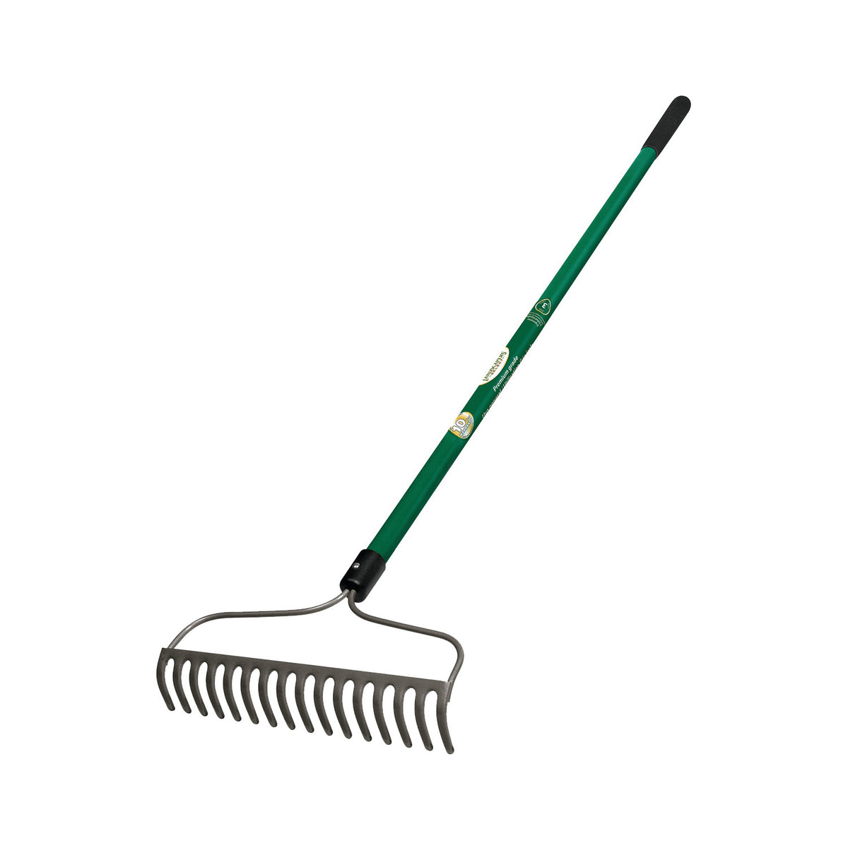 Landscapers Select 34583 Bow Rake, 16 in W Head, 16 -Tine, Steel Tine, 60 in L Handle