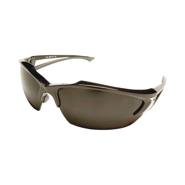 Edge SDK116 Non-Polarized Safety Glasses, Unisex, Polycarbonate Lens, Half Wraparound Frame, Nylon Frame, Black Frame