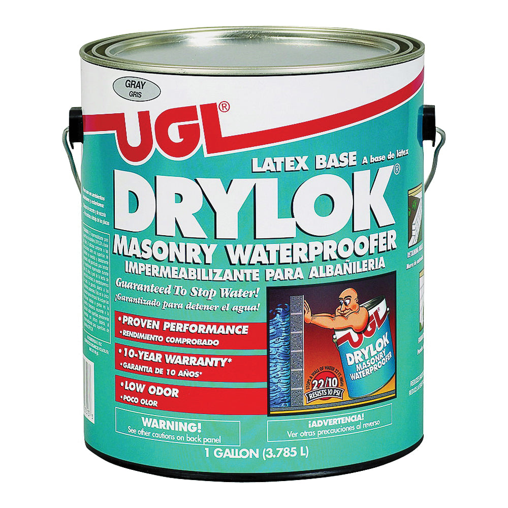 UGL DRYLOK 27613 Masonry Waterproofer, Gray, Liquid, 1 gal Pail