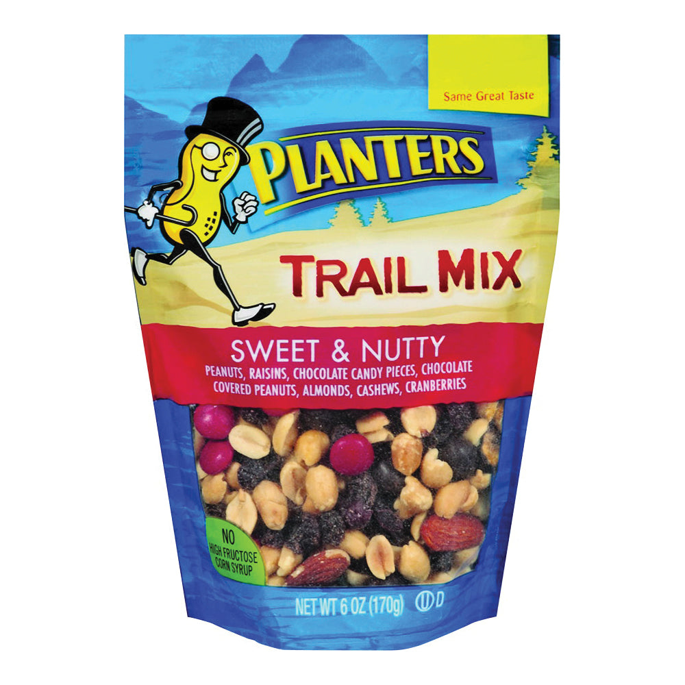 PLANTERS 451995 Trail Mix, Nutty, Sweet Flavor, 6 oz Bag