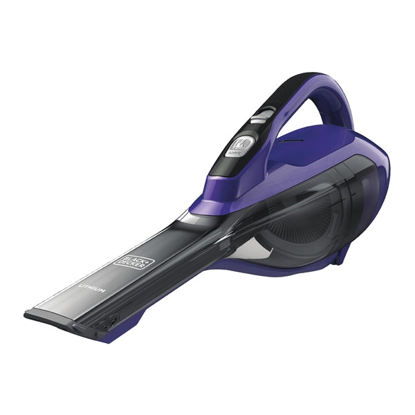 Black+Decker HLVA325JP07 Hand Vacuum, 10.8 V Battery, Lithium-Ion Battery, 2.5 Ah, Purple Housing