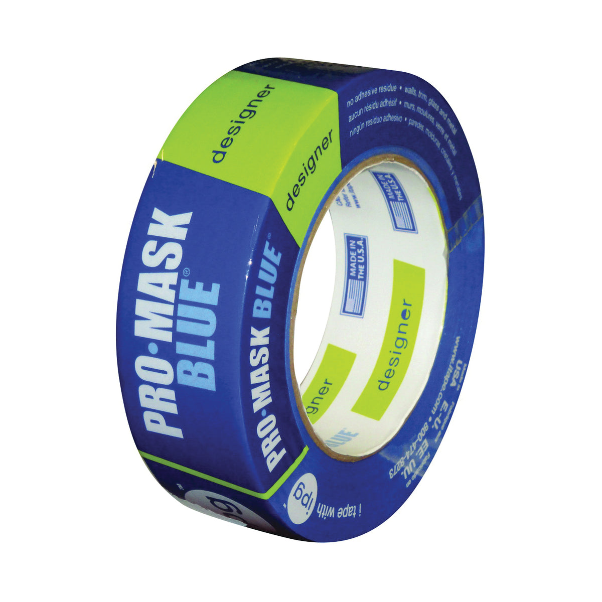 IPG PMD36 Masking Tape, 60 yd L, 1.41 in W, Crepe Paper Backing, Dark Blue