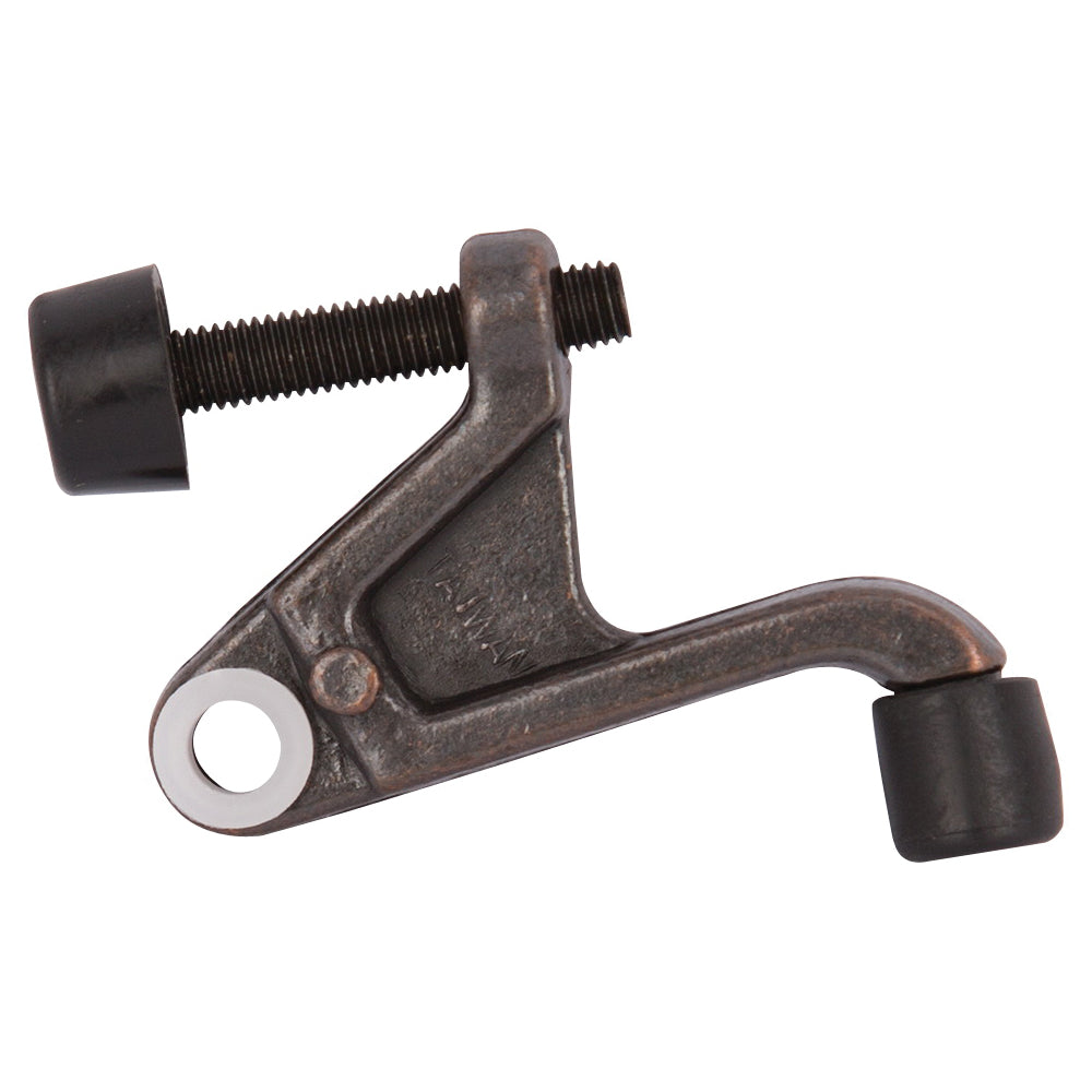 Prosource H20-B039-PS Heavy-Duty Hinge Pin Door Stop, 2-3/4 in Projection, Die-Cast Zinc &amp; Plastic, Venetian Bronze