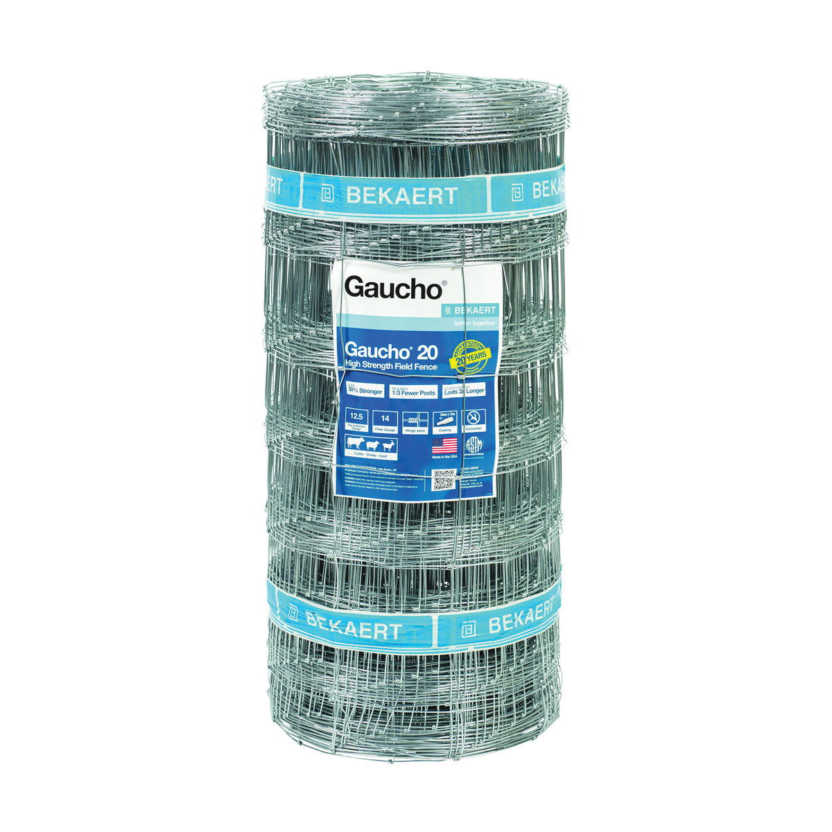 Gaucho 118142 Field Fence, 330 ft L, 39 in H, 14 Gauge, Steel