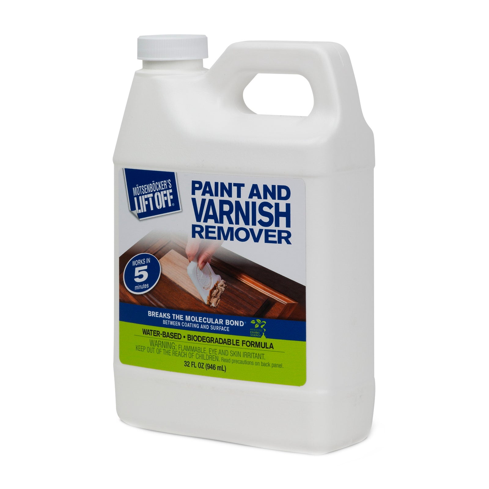 MOTSENBOCKER&#39;S LIFT OFF 41132 Paint and Varnish Remover, Liquid, Mild, Clear, 32 oz, Bottle