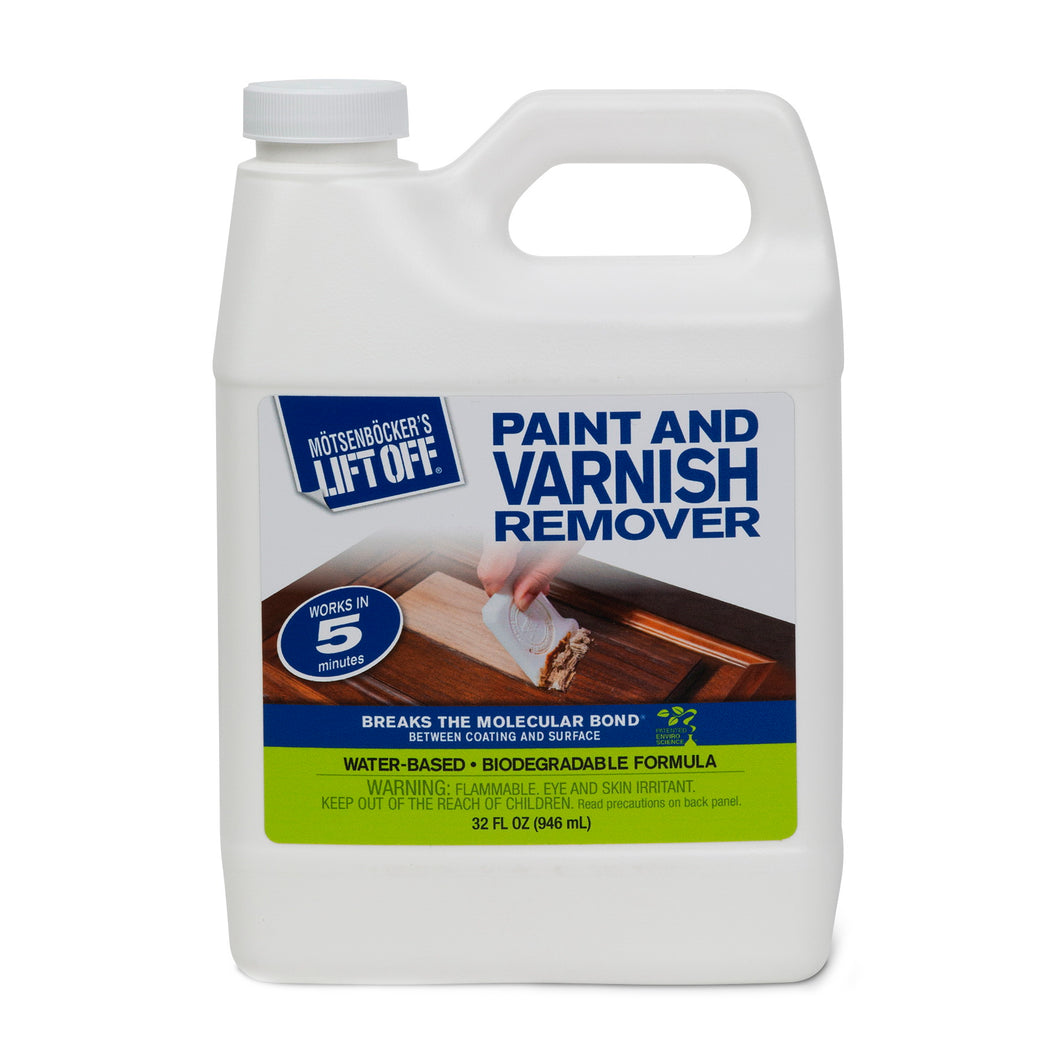 MOTSENBOCKER'S LIFT OFF 41132 Paint and Varnish Remover, Liquid, Mild, Clear, 32 oz, Bottle