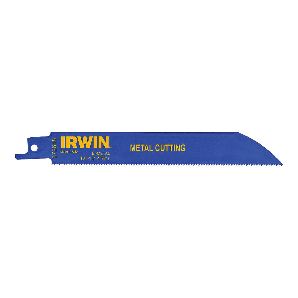 IRWIN 372618P5 Reciprocating Saw Blade, 3/4 in W, 6 in L, 18 TPI, Cobalt/Steel Cutting Edge