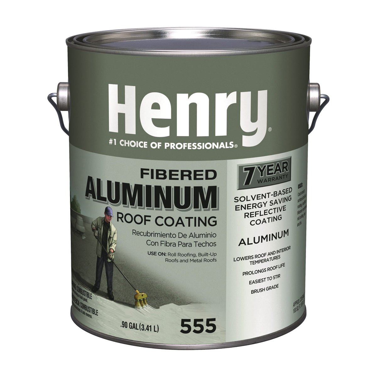 Henry HE555042 Aluminum Roof Coating, Aluminum, 3.41 L Can, Liquid