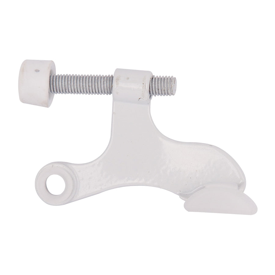 Prosource H20-B048-PS Deluxe Hinge Pin Door Stop, 2-5/8 in Projection, Die-Cast Zinc &amp; Plastic, White