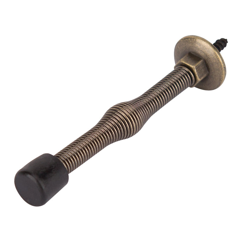 Prosource H61-Z011-PS Light-Duty Door Stop, 3/4 in Dia Base, 3 in Projection, Plastic &amp; Steel, Antique Brass
