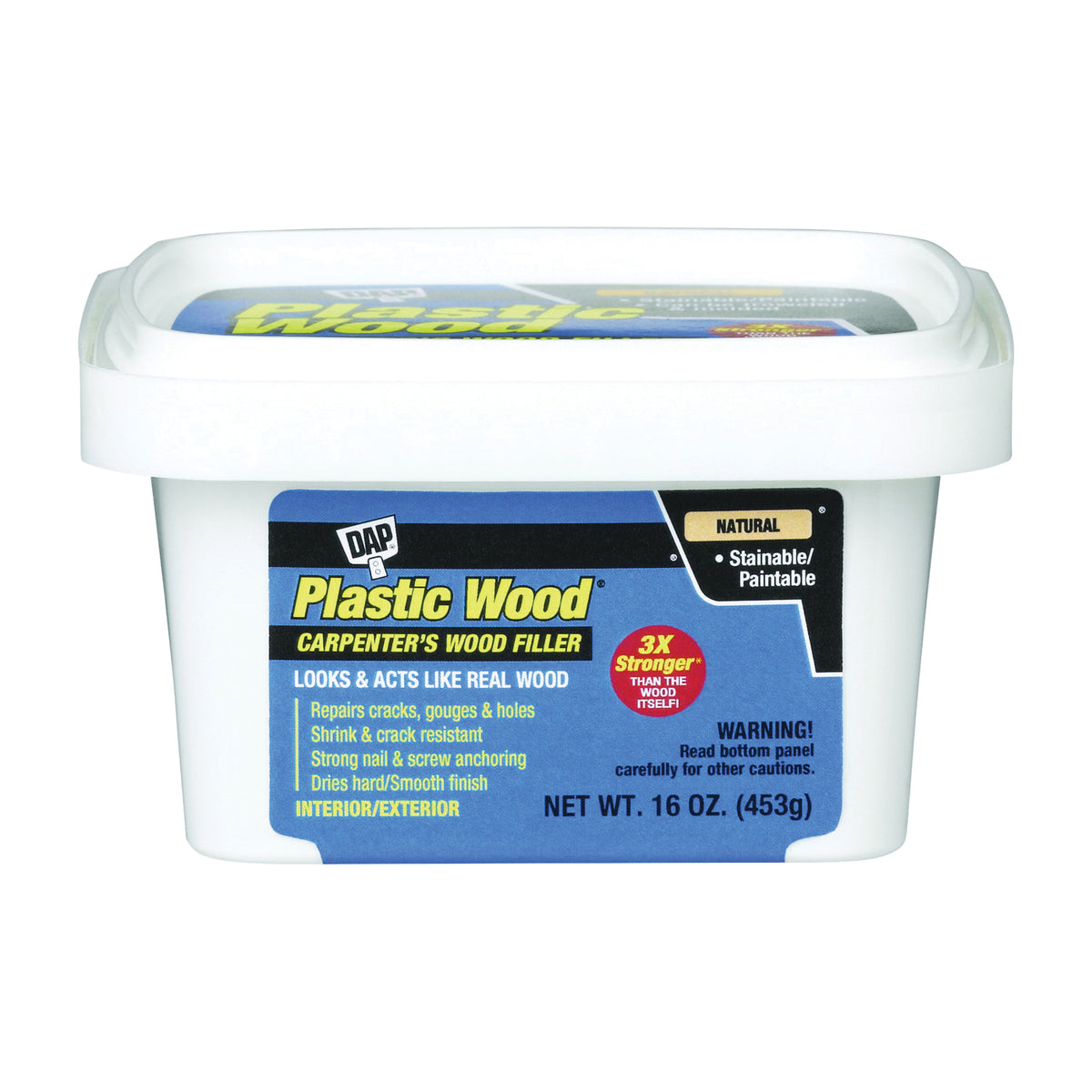 DAP Plastic Wood 00529 Wood Filler, Paste, Musty, Natural, 16 oz