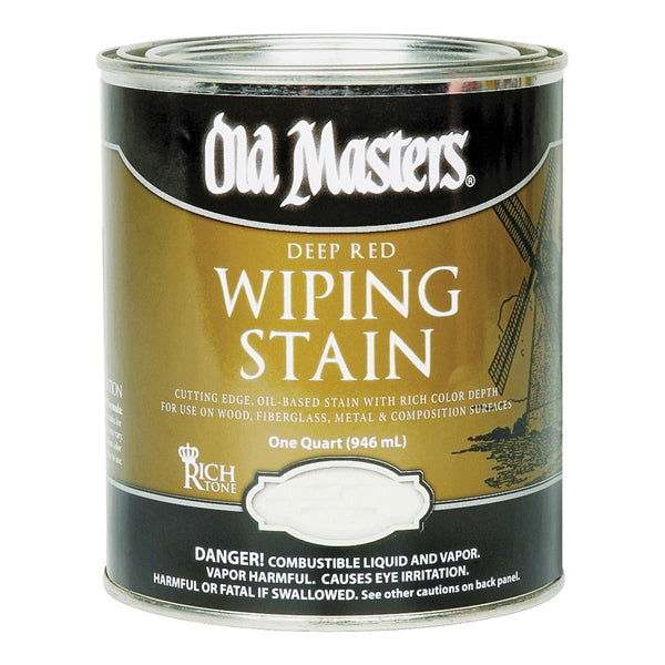 Old Masters 14904 Wiping Stain, Crimson Fire, Liquid, 1 qt, Can