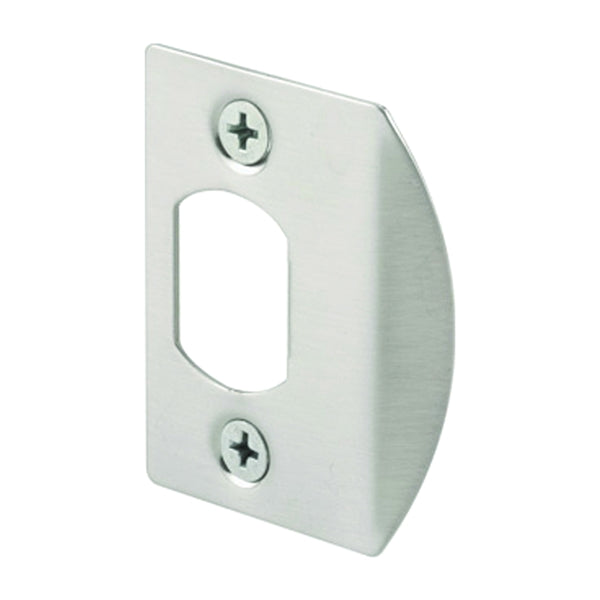 Defender Security E 2456 Latch Strike, 2-1/4 in L, 1-7/16 in W, Steel, Satin Nickel