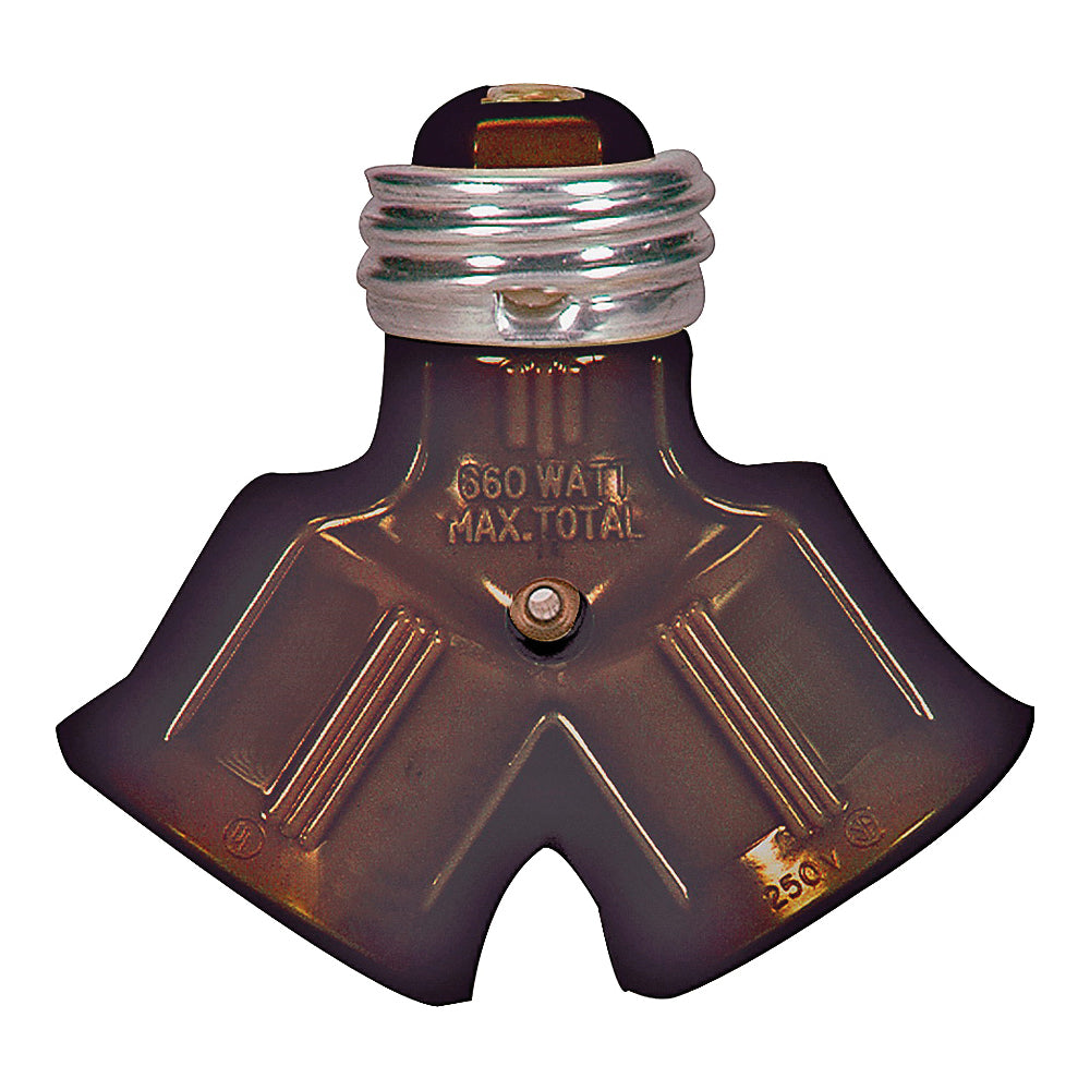 Eaton Wiring Devices 700B-BOX Lamp Holder Adapter, 660 W, 2-Outlet, Thermoplastic, Brown