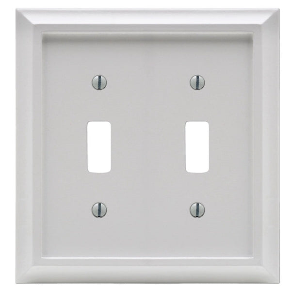 Amerelle 2040TTW Wallplate, 2 -Gang, Wood, White