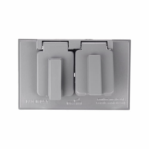 Eaton Wiring Devices S989-SP Cover, 2-13/64 in L, 3-3/32 in W, Rectangular, Metal, Gray, Powder-Coated