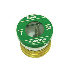 Bussmann T-30 Plug Fuse, 30 A, 125 V, 10 kA Interrupt, Plastic Body, Low Voltage, Time Delay Fuse