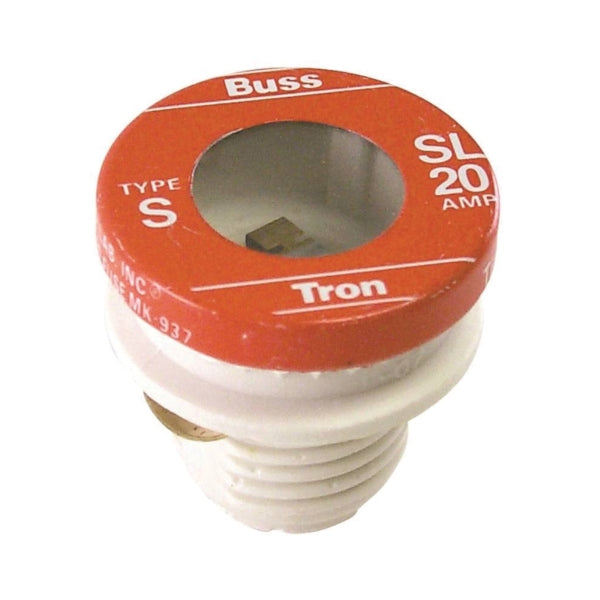 Bussmann SL-20 Plug Fuse, 20 A, 125 V, 10 kA Interrupt, Low Voltage, Time Delay Fuse