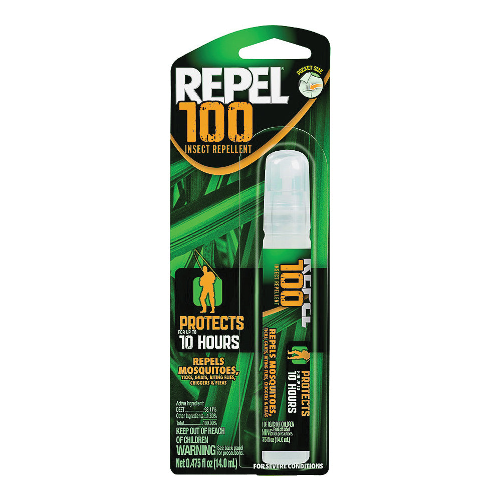 REPEL HG-94098 Insect Repellent, 0.475 fl-oz Bottle, Liquid, Light Yellow, Deet