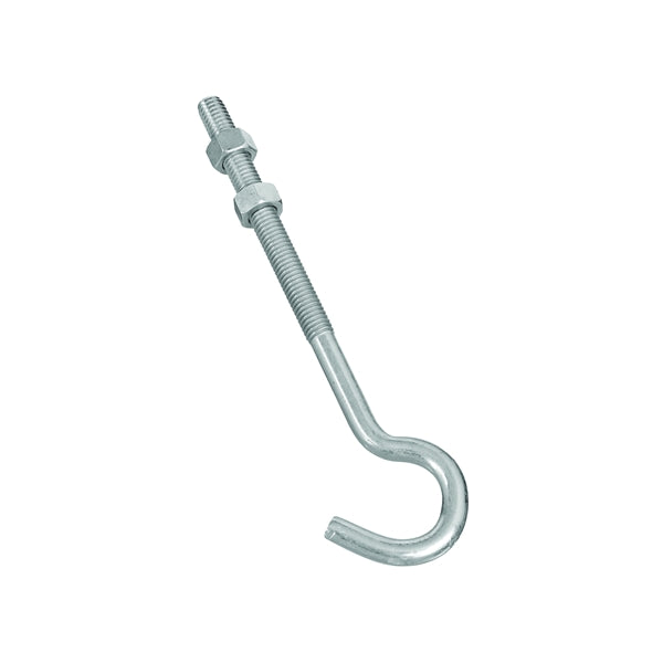 National Hardware 2162BC Series N221-697 Hook Bolt, 3/8 in Thread, 7 in L, Steel, Zinc, 135 lb Working Load