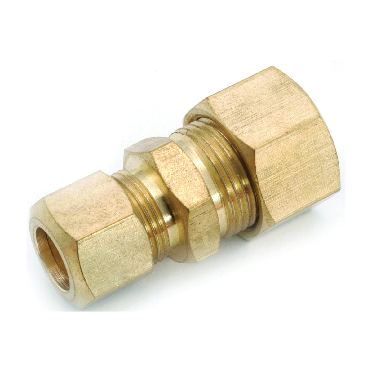 Anderson Metals 750082-0806 Tube Reducing Union, 1/2 x 3/8 in, Compression, Brass