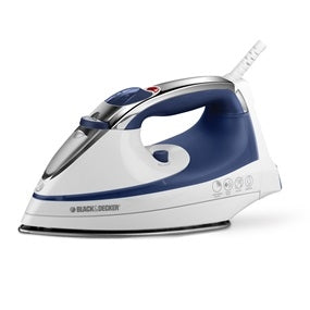 Black+Decker IR1070S-3 Steam Iron, 1200 W, White, Plastic/Stainless Steel