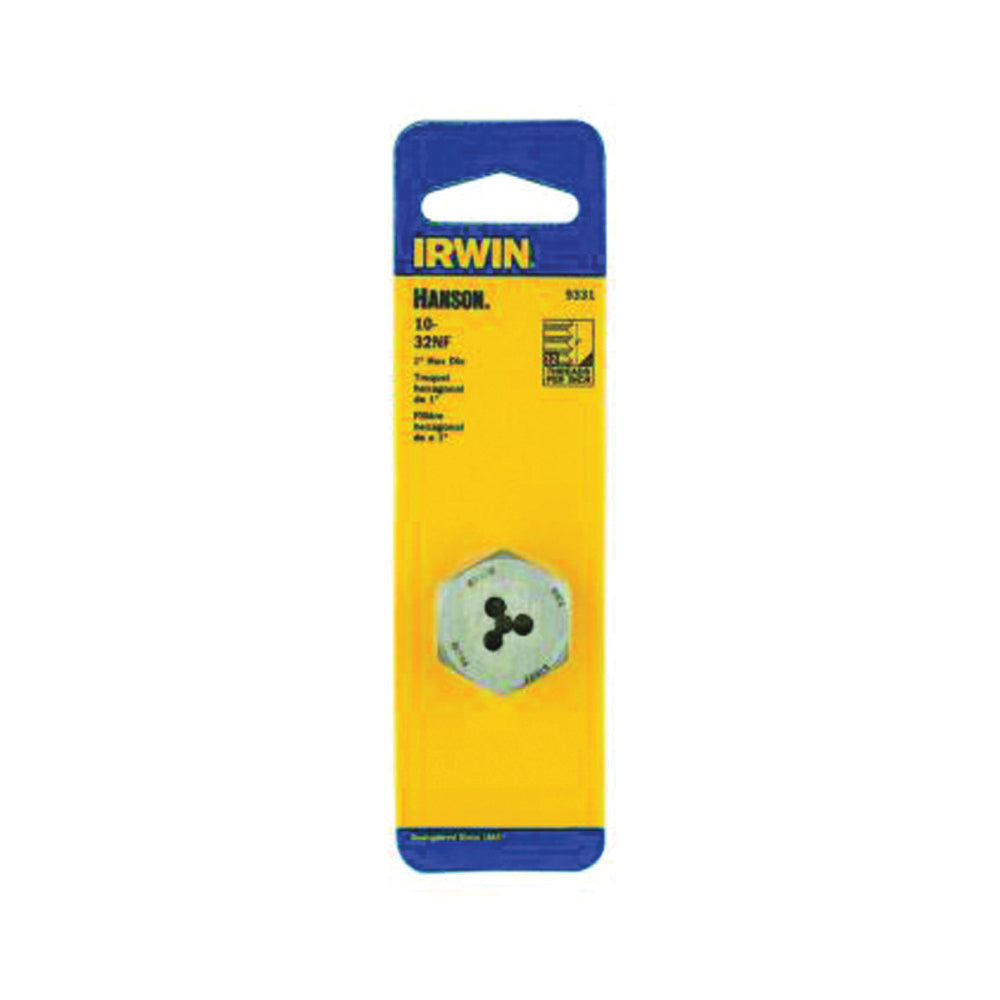 IRWIN 9331 Machine Screw Die, #10-32 Thread, NF Thread, Right Hand Thread, HCS