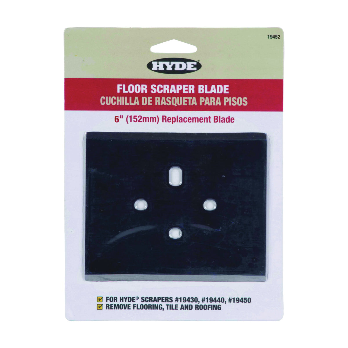 HYDE 19452 Hammer Scraper Blade, 6 in L, Carbon Steel