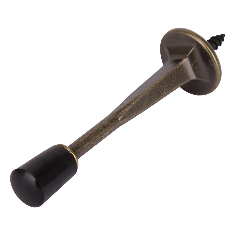 Prosource H20-Z021-PS Heavy-Duty Rigid Door Stop, 3-1/8 in Dia Base, 3-1/8 in Projection, Die-Cast Zinc &amp; Plastic