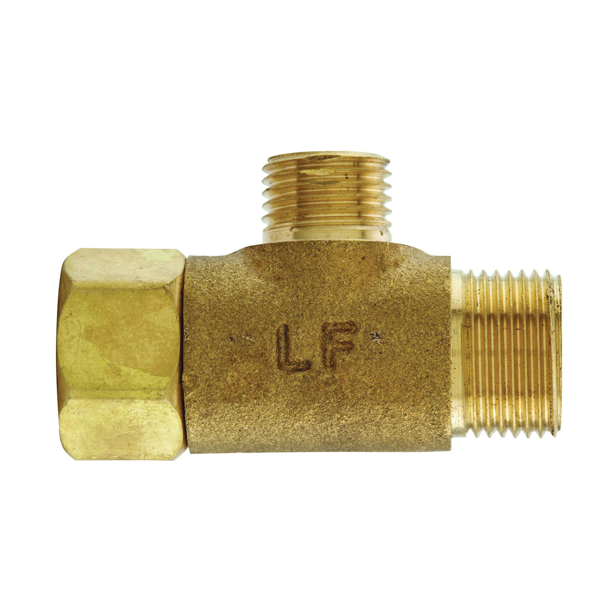 Plumb Pak PP2037LF Tee Adapter, 3/8 x 3/8 x 1/4 in, Female x Tube x Tube, Brass, Rough Brass