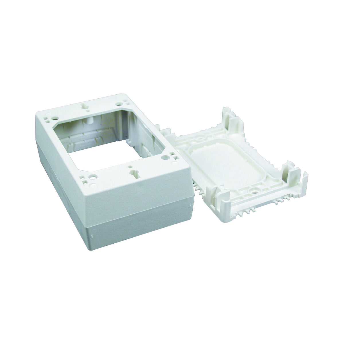 Wiremold NM NM35 Outlet Box, 0 -Knockout, Plastic, Ivory, Wall Mounting