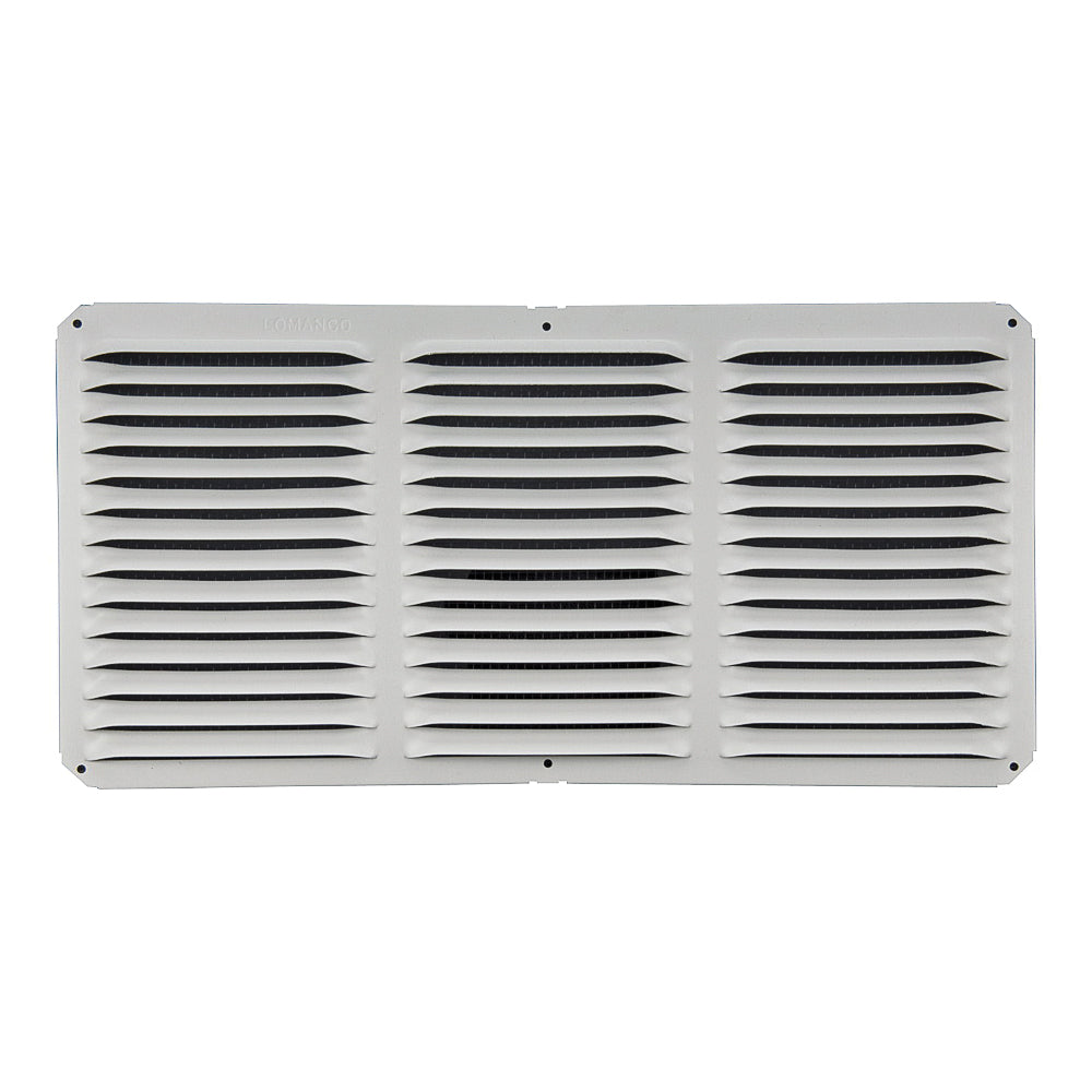 LOMANCO LomanCool C816W Cornice Vent, 8 in L, 16 in W, 65 sq-ft Net Free Ventilating Area, Aluminum, White