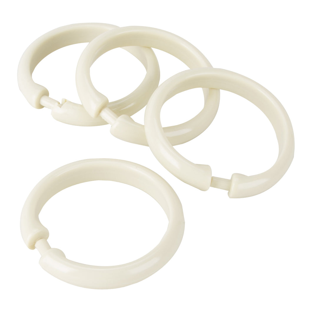 Simple Spaces SD-ORING-B3L Shower Curtain Ring, Plastic, Beige, 1 cm W, 2-3/8 in H