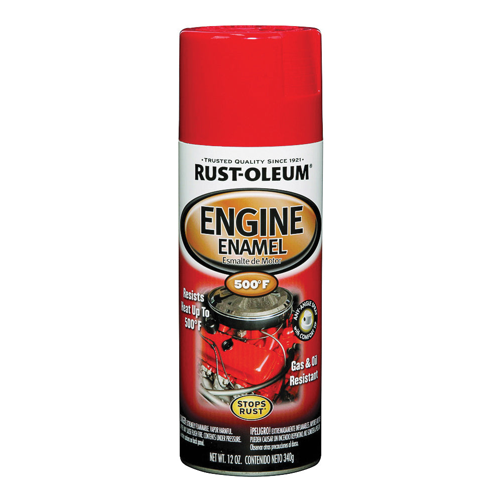 RUST-OLEUM AUTOMOTIVE 248948 Engine Enamel Spray Paint, Ford Red, 12 oz, Aerosol Can