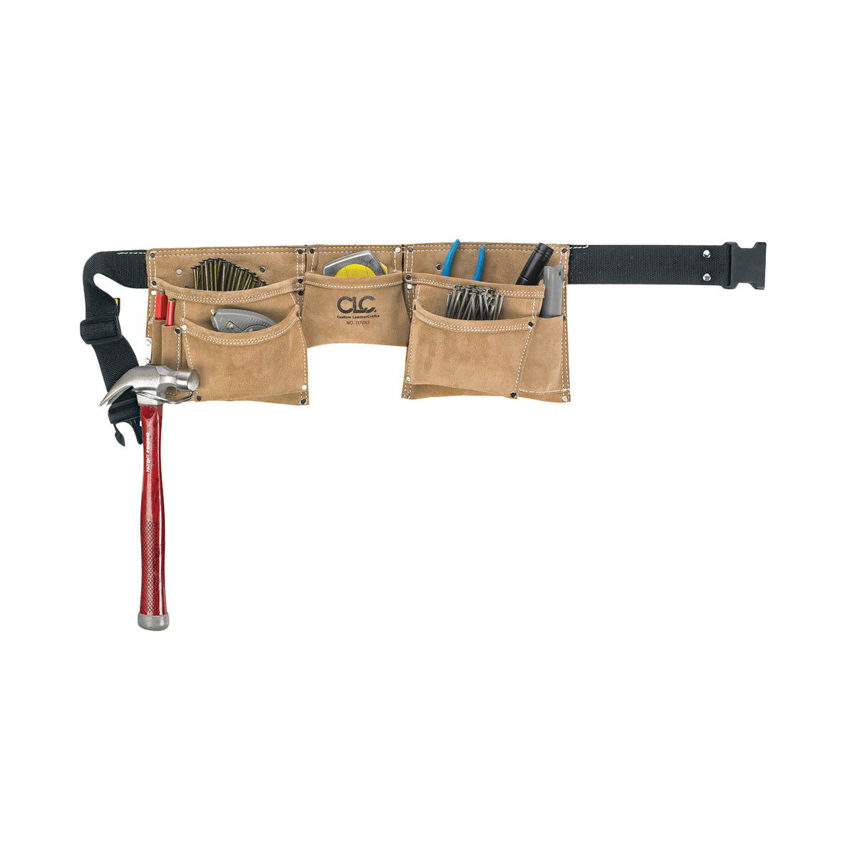 CLC Tool Works Series I370X3 Work Apron, 29 to 46 in Waist, Suede Leather, Tan, 8-Pocket