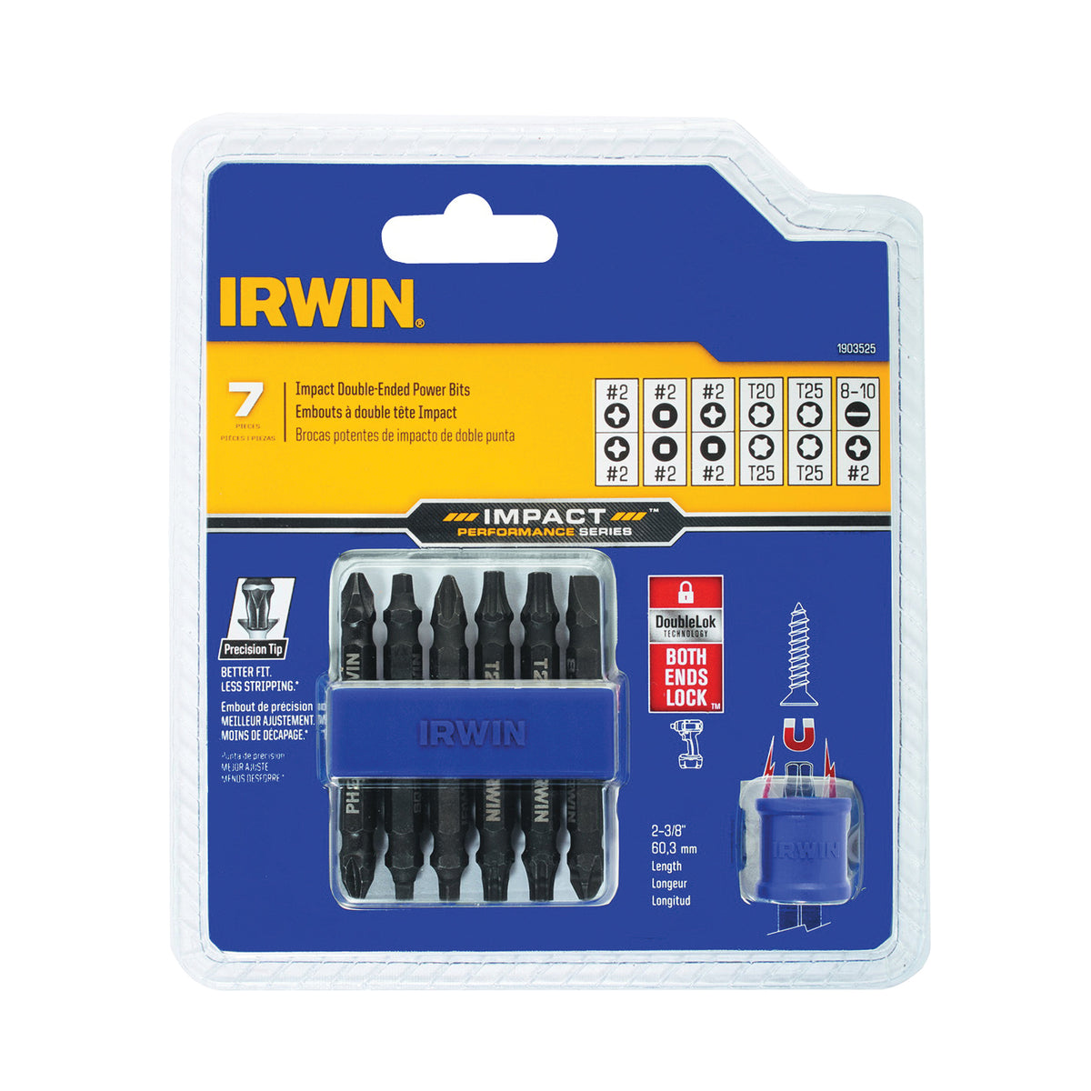IRWIN 1903525 Bit Set, 7-Piece, Steel