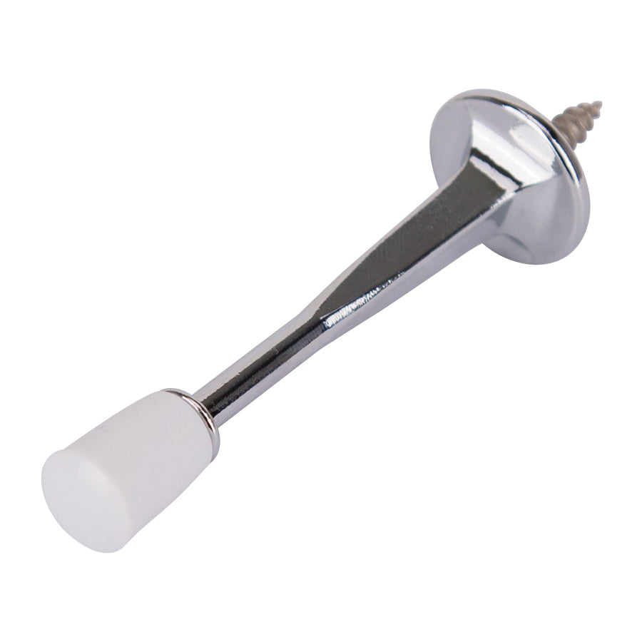 Prosource H20-Z022-PS Heavy-Duty Rigid Door Stop, 3-1/8 in Dia Base, 3-1/8 in Projection, Die-Cast Zinc &amp; Plastic