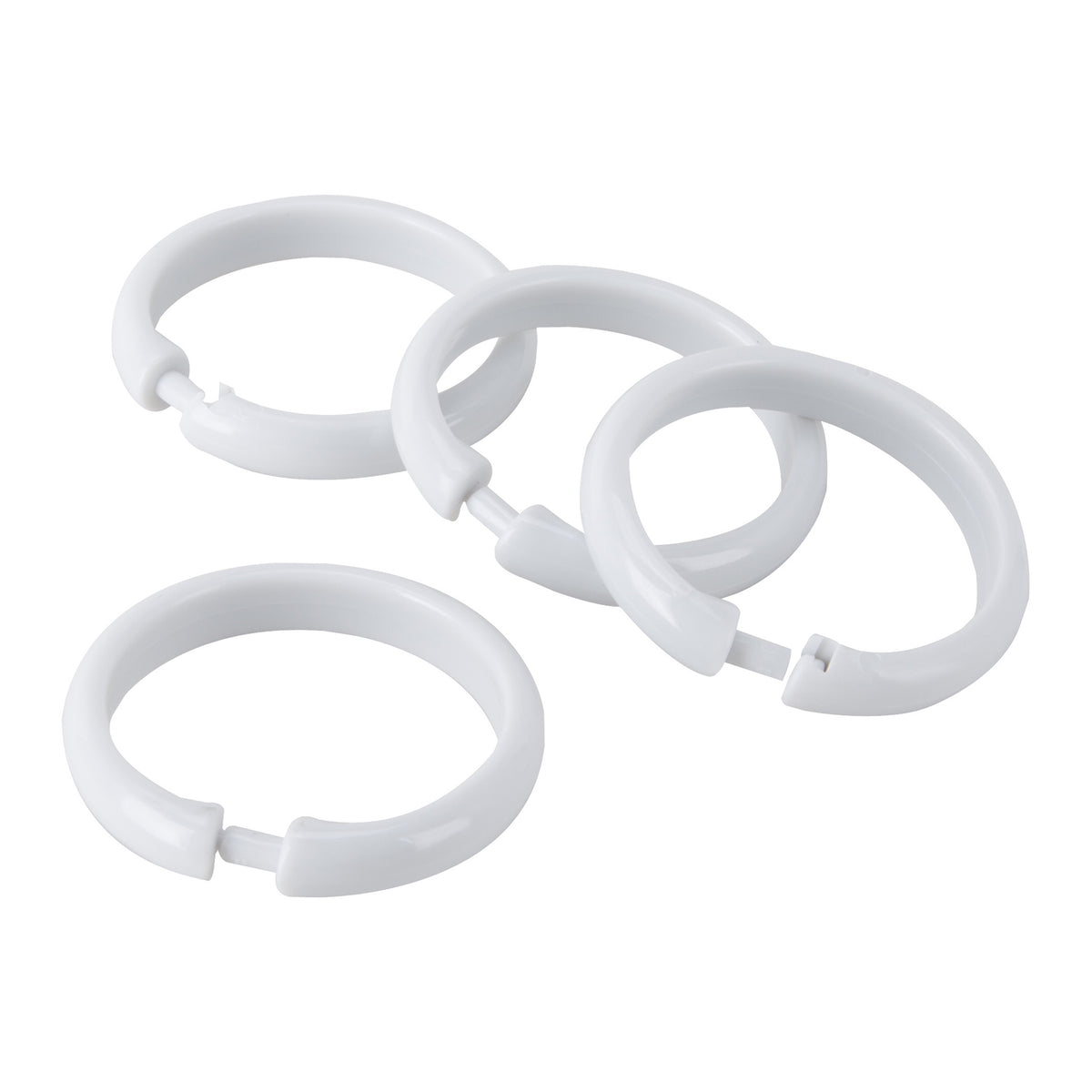 Simple Spaces SD-ORING-W3L Shower Curtain Ring, Plastic, white, 1 cm W, 2-3/8 in H