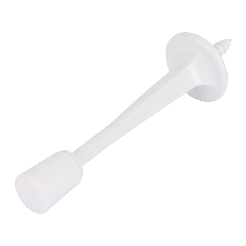 Prosource H20-Z028-PS Heavy-Duty Rigid Door Stop, 3-1/8 in Dia Base, 3-1/8 in Projection, Die-Cast Zinc &amp; Plastic, White
