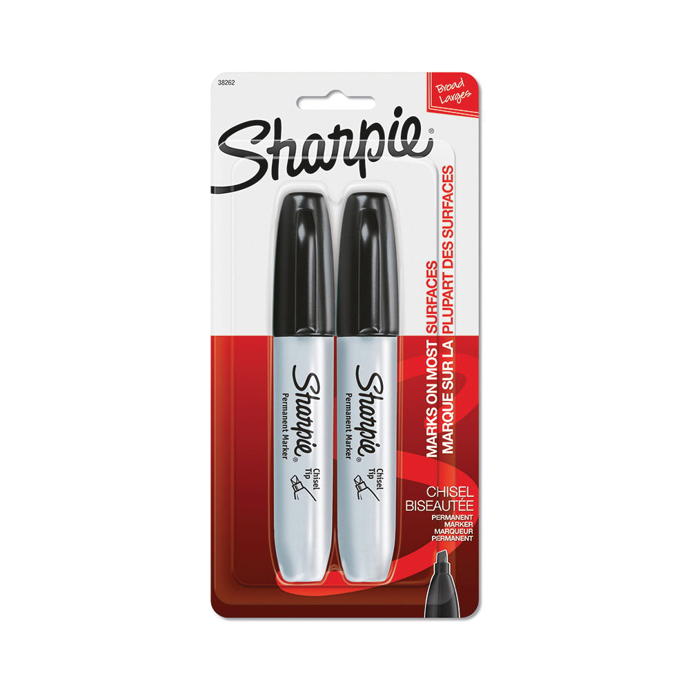 Sharpie 38262PP Permanent Marker, Chisel Lead/Tip, Large Lead/Tip, Black Lead/Tip