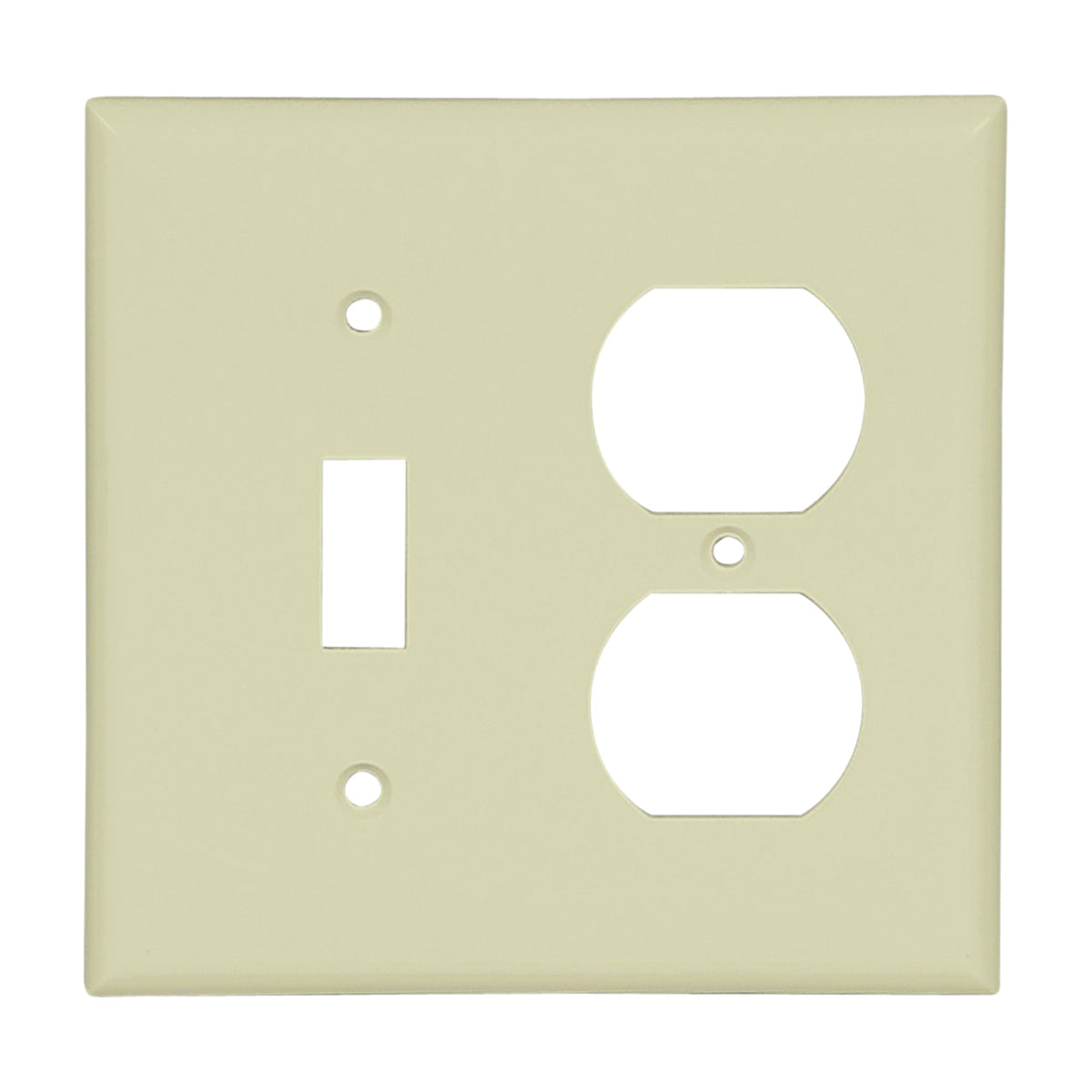 Eaton Wiring Devices 2138V-BOX Combination Wallplate, 4-1/2 in L, 4-9/16 in W, 2 -Gang, Thermoset, Ivory