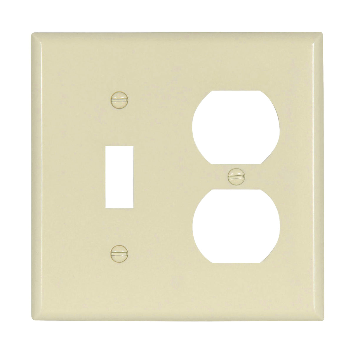 Eaton Wiring Devices 2138LA-BOX Combination Wallplate, 4-1/2 in L, 4-9/16 in W, 2 -Gang, Thermoset, Light Almond
