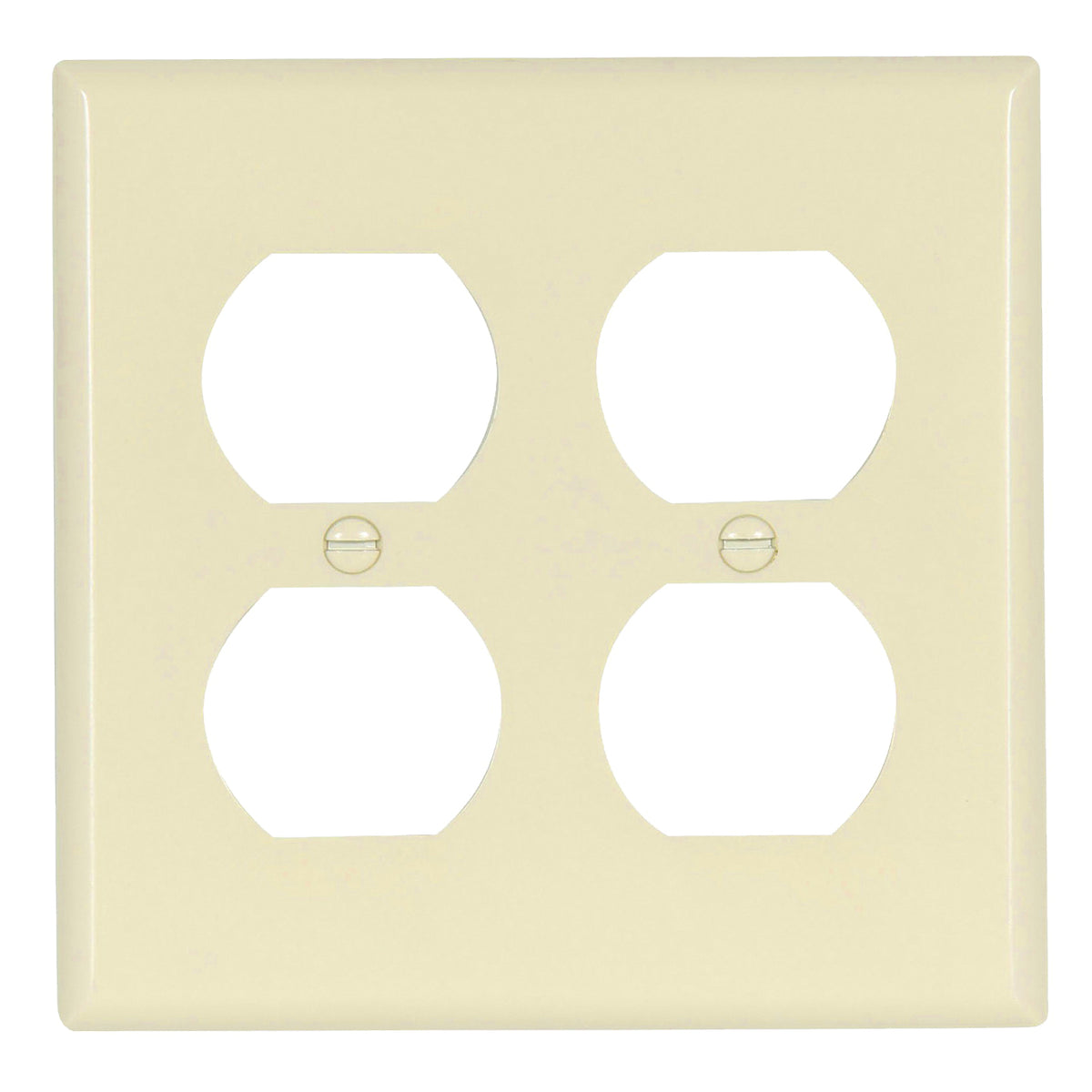 Eaton Wiring Devices 2150LA-BOX Receptacle Wallplate, 4-1/2 in L, 4-9/16 in W, 2 -Gang, Thermoset, Light Almond