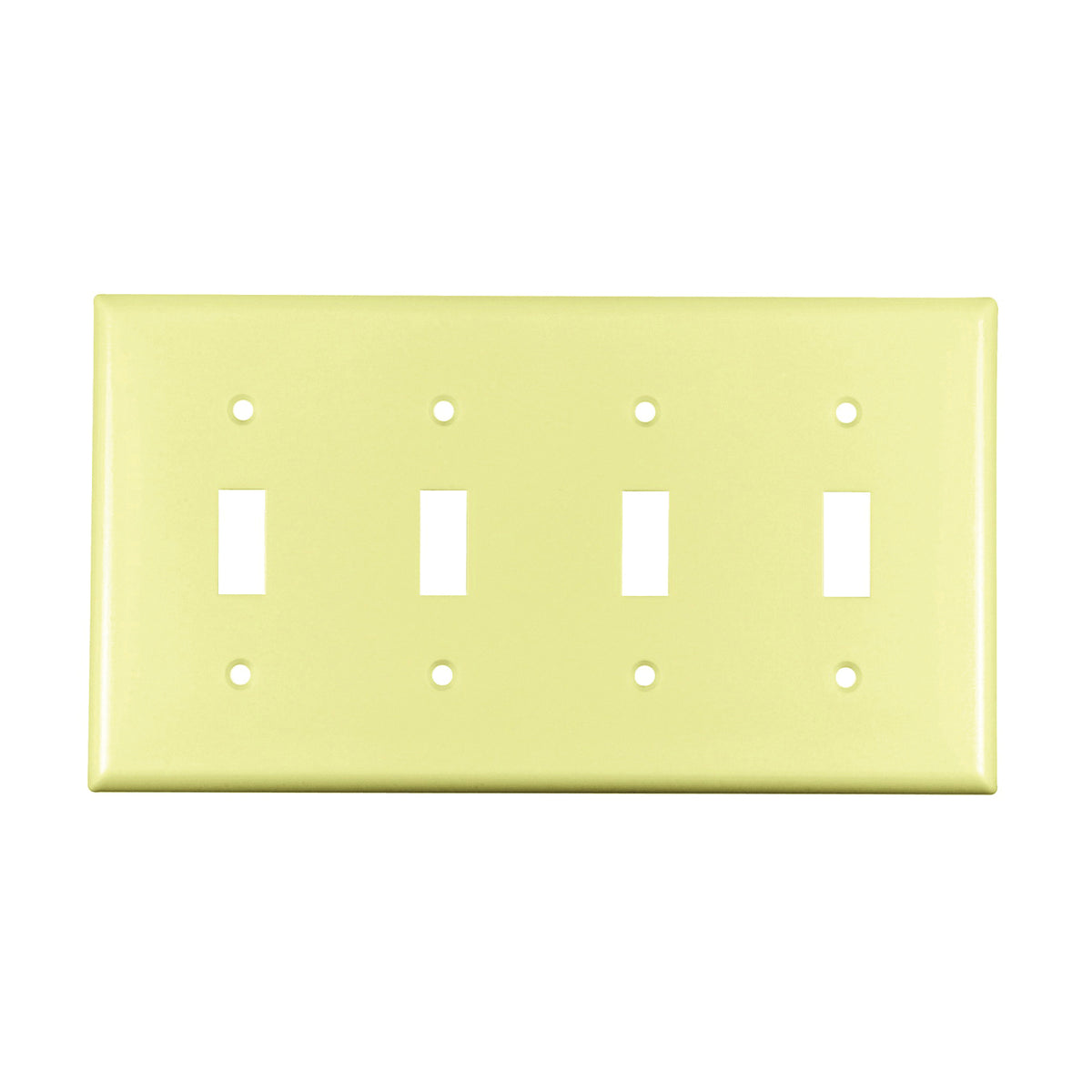 Eaton Wiring Devices 2154V-BOX Wallplate, 4-1/2 in L, 8.19 in W, 4 -Gang, Thermoset, Ivory, High-Gloss