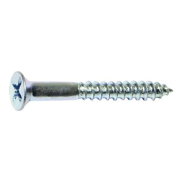 MIDWEST FASTENER 02603 Screw, #14 Thread, 1-1/2 in L, Coarse Thread, Flat Head, Phillips Drive, Sharp Point, Steel, Zinc