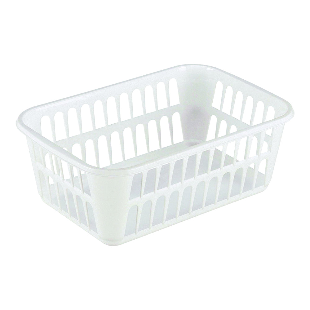 Sterilite 16088048 Storage Basket, 1.3 cu-ft Capacity, Plastic, White