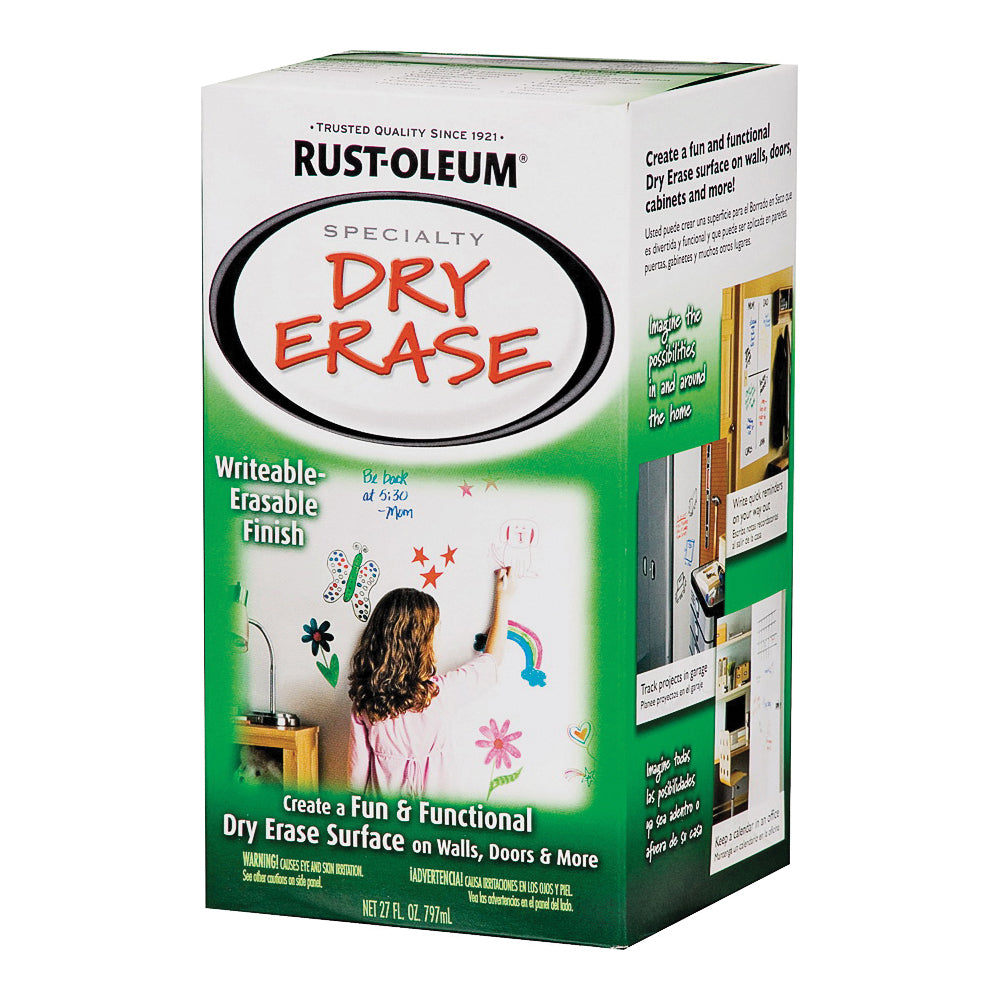 RUST-OLEUM SPECIALTY 241140 Dry Erase Paint, Mild, White, 27 oz